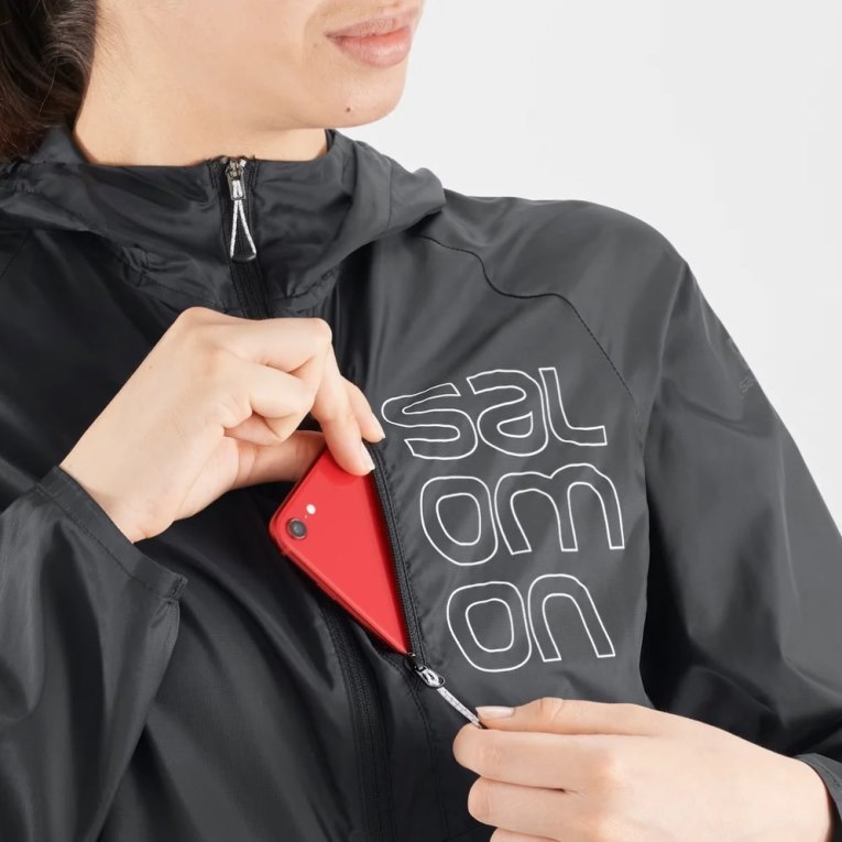 Black Salomon Bonatti Cross Wind Women's Shell Jackets | IE RT9683